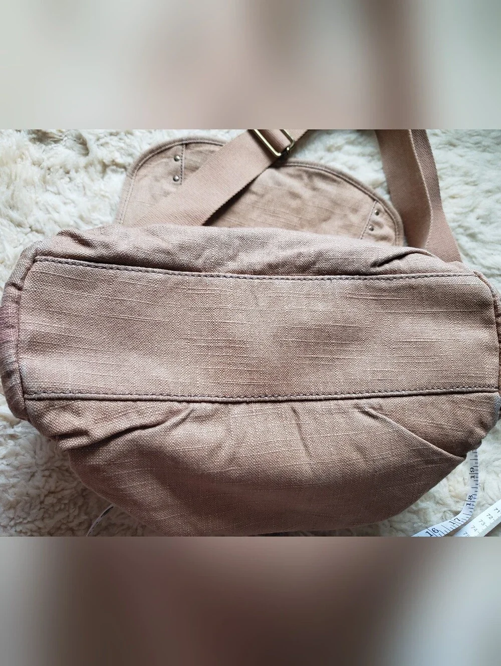 Large Vintage Fossil Canvas Messenger Bag Crossbody